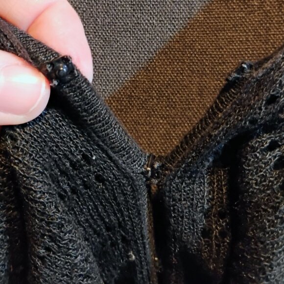 Ralph Lauren ruffled snap up sweater, short sleeve cardigan - Picture 8 of 9